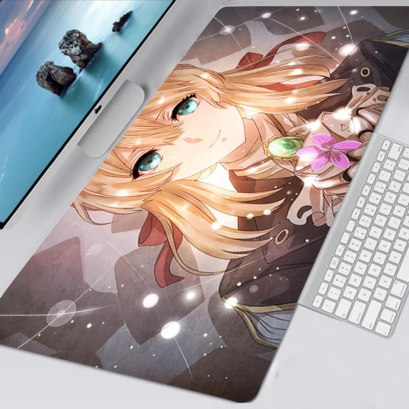 

Anime Violet Evergarden Mousepad Gaming Accessories Non-slip Mouse Pad Gamer Girl Mausepad Tappetino Mouse 90X30 Tapis De Souris