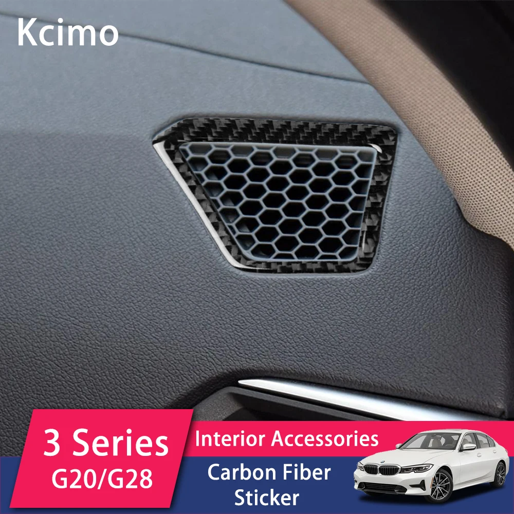 

Kcimo Carbon Fiber Sticker For BMW 3 Series G20 G28 2019 2020 Dashboard Air Vent AC Outlet Frame Cover Interior Car Accessories