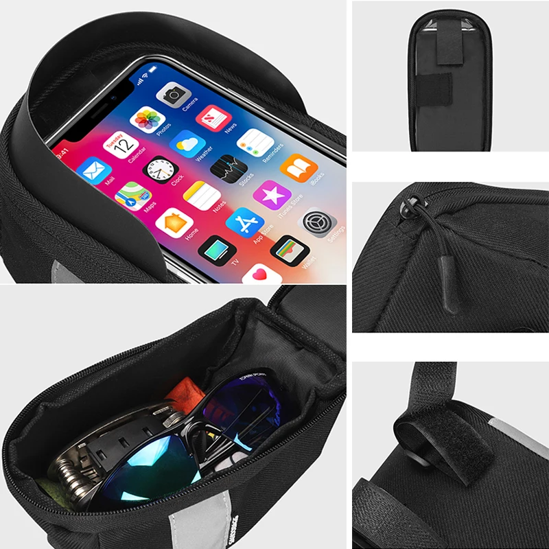 

6.5in Phone Waterproof Touch Screen Cycling Bag Rainproof Bicycle Bag Frame Front Top Tube Cycling Bag MTB Road Bike Bag