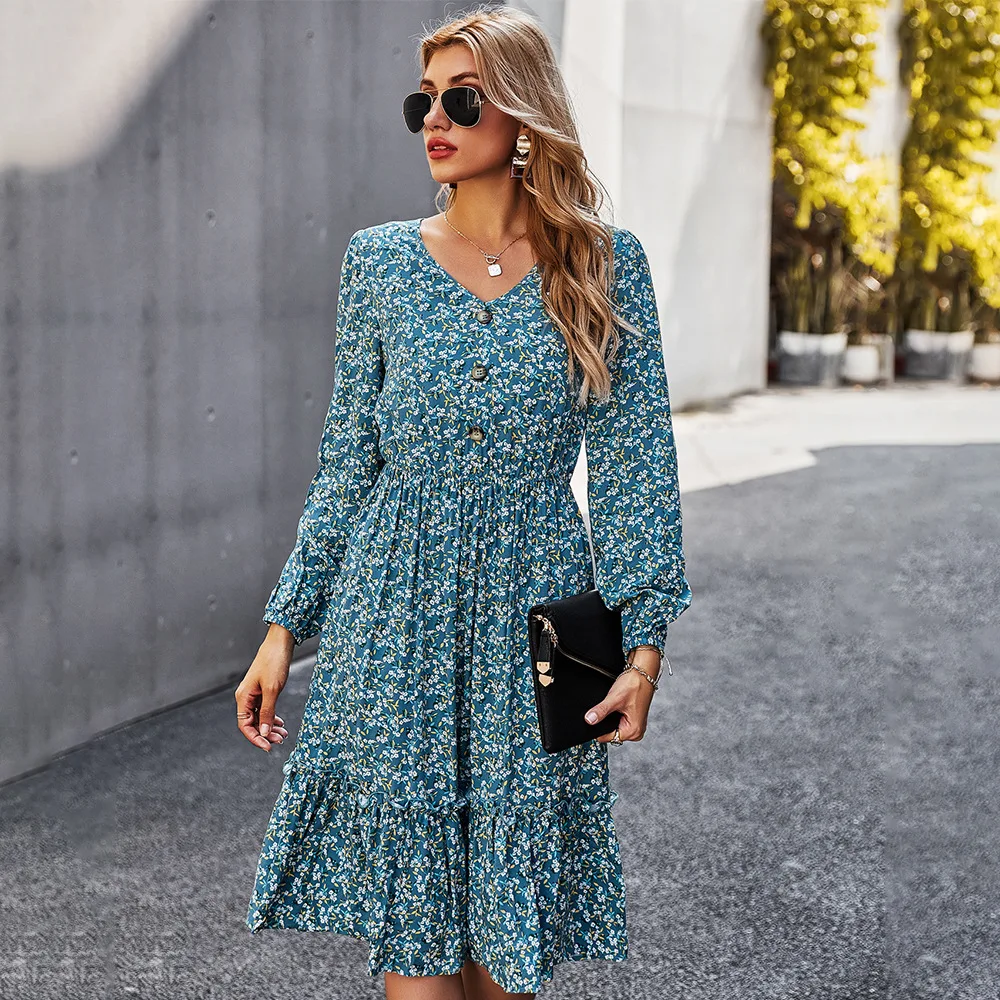 

Self Designed Flower Pieces Show Thin Women's Dress In Autumn And Winter 2021