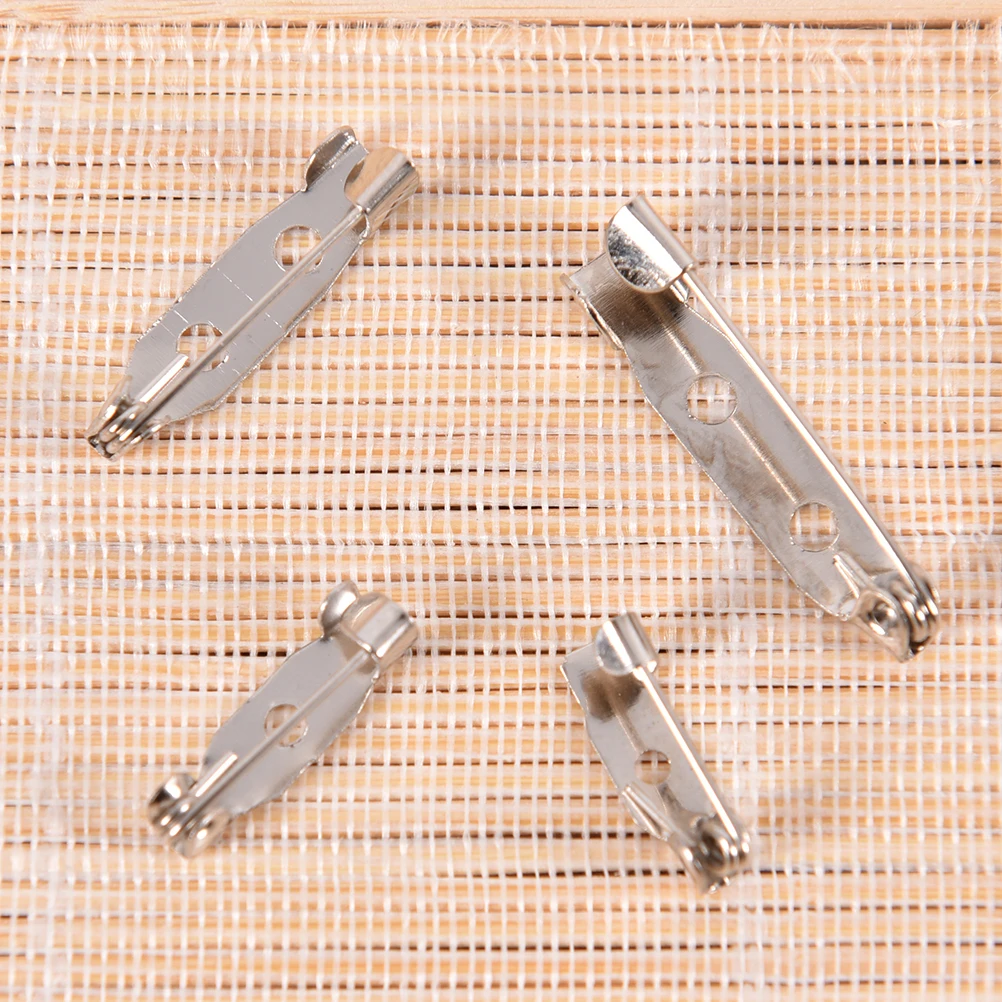 

20pcs/lot Metal Brooch Base Back Bar Pins Findings Jewelry Making Handmade DIY Gifts For Women Men White K Tone Iron