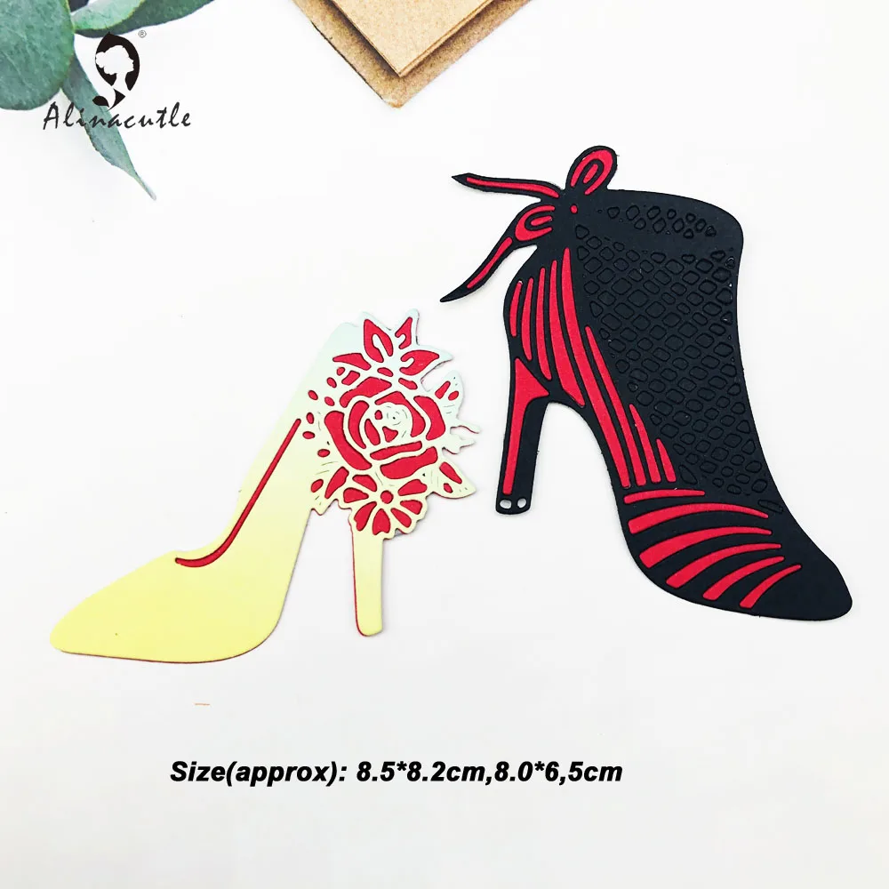 Alinacutle Metal Cutting Dies Cut 2pc Lady's Shoes High-heeled Shoe Scrapbooking Paper Craft Handmade Album Card Punch Art | Дом и сад