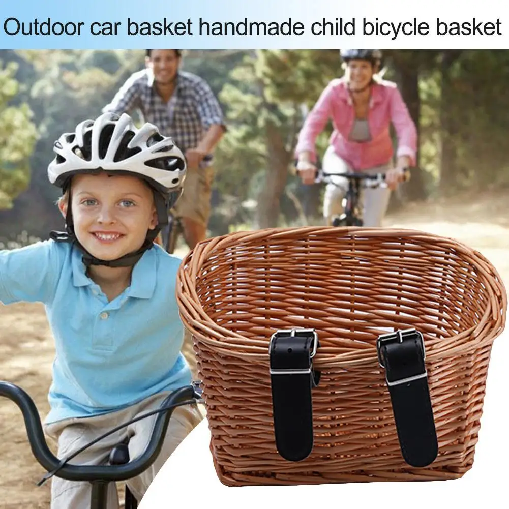 

Outdoor Environmentally Friendly Hand Woven Baskets Rattan Woven Children's Bicycle Baskets Bike Bag Bisiklet Aksesuar
