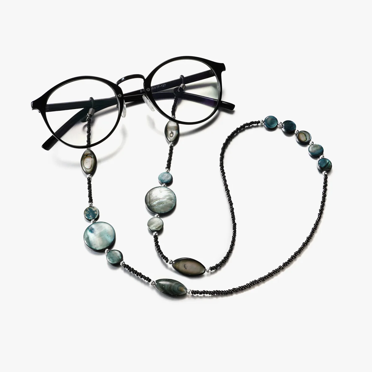

2021 Black Beads Geometric Glasses Chain Holder Fashion Sunglasses Accessary