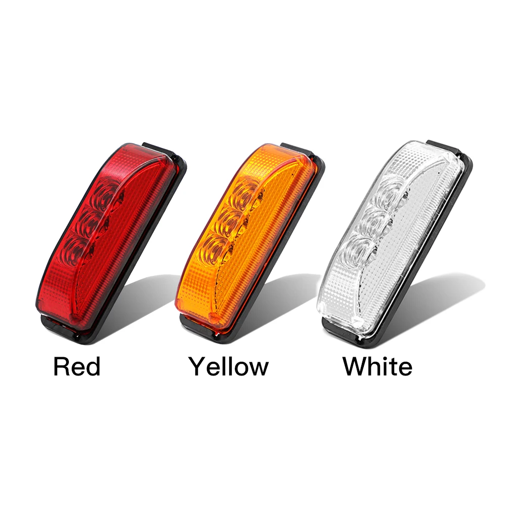 12/24V 3.9&quot Red+White+Yellow Car Lorry Side Marker Waterproof Trailer Truck Pickup side Indicators lights Warning Lights |