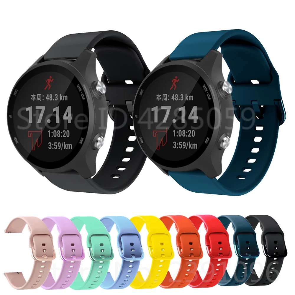 

20mm For Garmin Forerunner 245/Vivoactive 3/Venu/Venu SQ Silicone WatchBand For amazfit Bip/Bip U Wriststrap Bracelet Correa