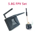 Монитор FPV, 5,8 ГГц, 48 каналов, 4,3 дюйма, 480x272, встроенный аккумулятор, видеоэкран и Cmos 1200TVL, объектив 13 дюйма, 2,1 мм, PAL FPV камера для радиоуправляемого дрона