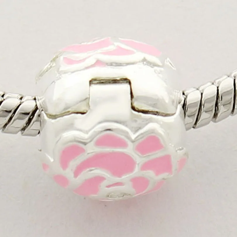 Новые Красивые эмалированные бусины с розовыми розами. Подходит для браслетов