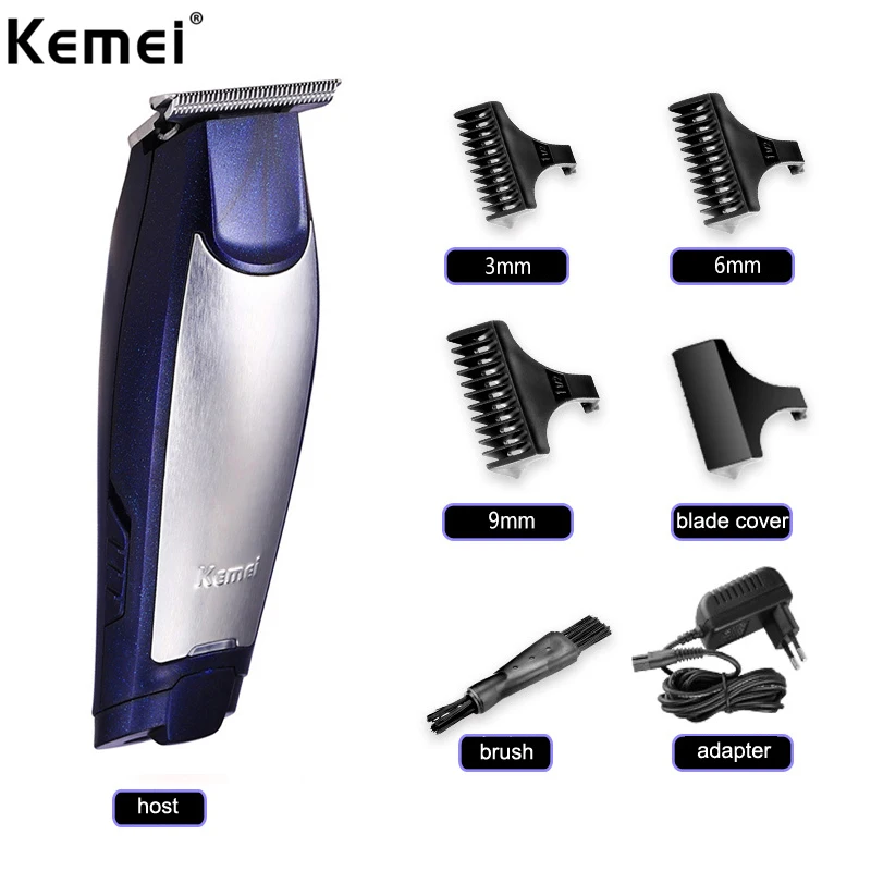KEMEI 3 в 1 Профессиональная машинка для стрижки волос Перезаряжаемые 0 мм лысый