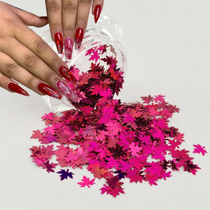 

Голографические разноцветные блестки Хамелеон дизайн ногтей блестящие хлопья дизайн лазерный клен украшения листья маникюрные наклейки д...