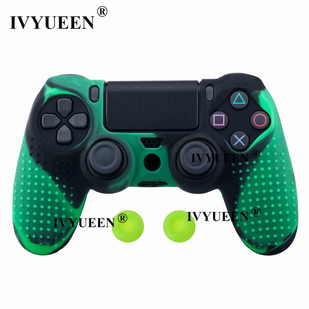IVYUEEN силиконовый чехол с шипами для sony playstation 4 PS4 Pro тонкий контроллер защитный чехол для джойстика с 2 захватами для большого пальца