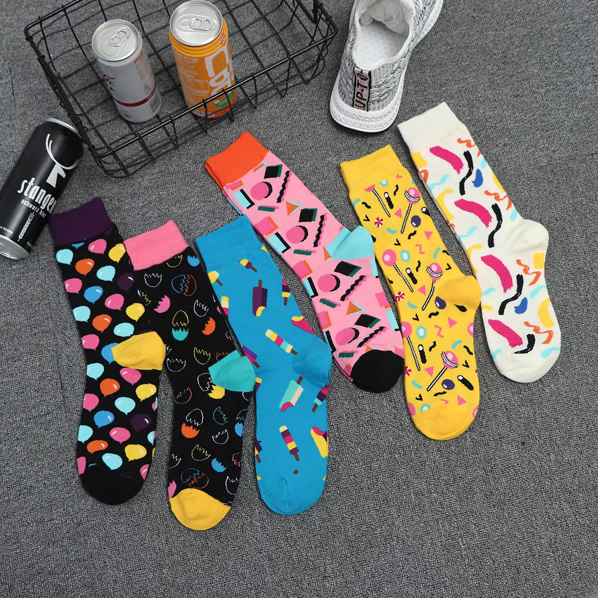 PEONFLY смешные носки Харадзюку еда гамбургера/Пицца/суши Симпатичные женские
