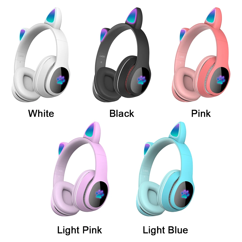 FM-радио Беспроводная игровая гарнитура со светильник кой 5 0 Портативная Складная