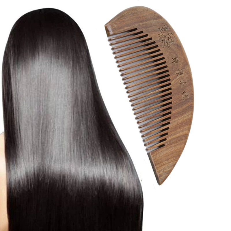 Hot Sale Vintage Style Pocket Wooden Comb Natural Brown Sandalwood Super Narrow Tooth Wood Combs Non-Static Lice Beard 1PC | Красота и