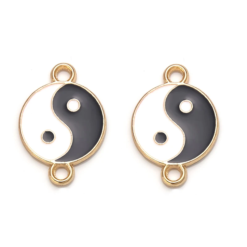 Фото Подвески Yinyang с 2 отверстиями для подвешивания, 21,5x15 мм, 10 шт./лот №4