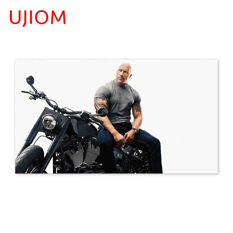 UJIOM for Dwayne Johnson Wall Stickers Poster Motorcycle Handsome Decals Bedroom Waterproof Living Room Home Decoration