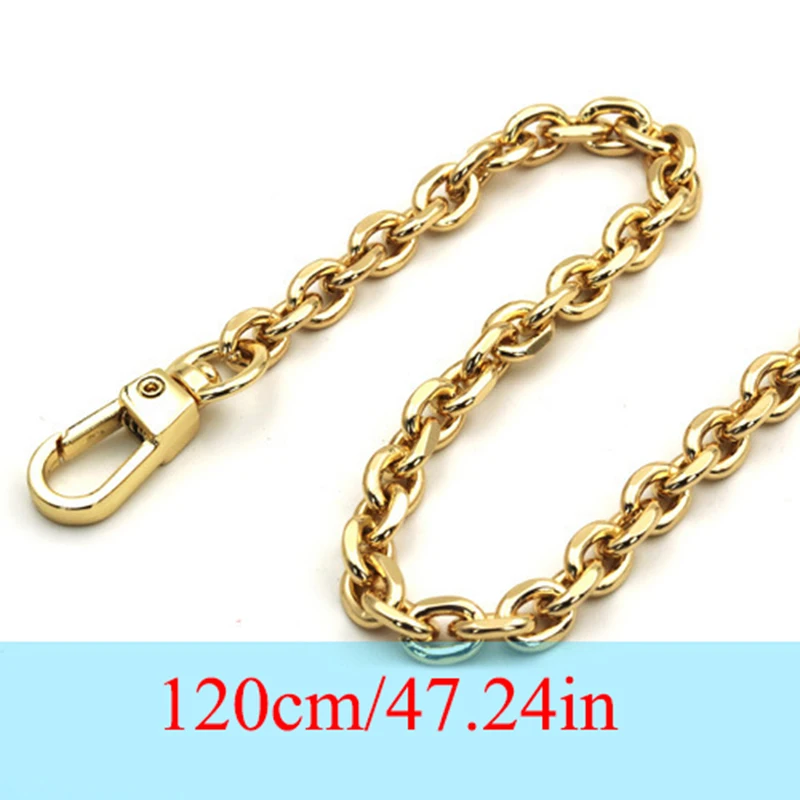 DIY 100-120cm Light 7mm Metal Replacement Shoulder Bag Chain Crossbody Bag Strap Gold Silver Bag Parts Accessories Correa Bolso