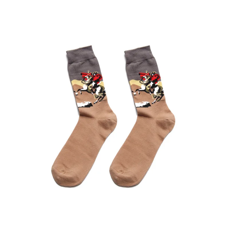 Хит продаж мужские носки осень и зима Ретро стиль искусство Ван Гог Фреска