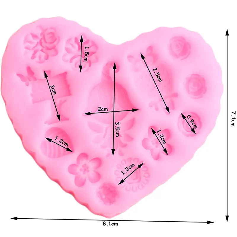 Силиконовые формы для украшения торта в виде цветов сказочный сад детский день