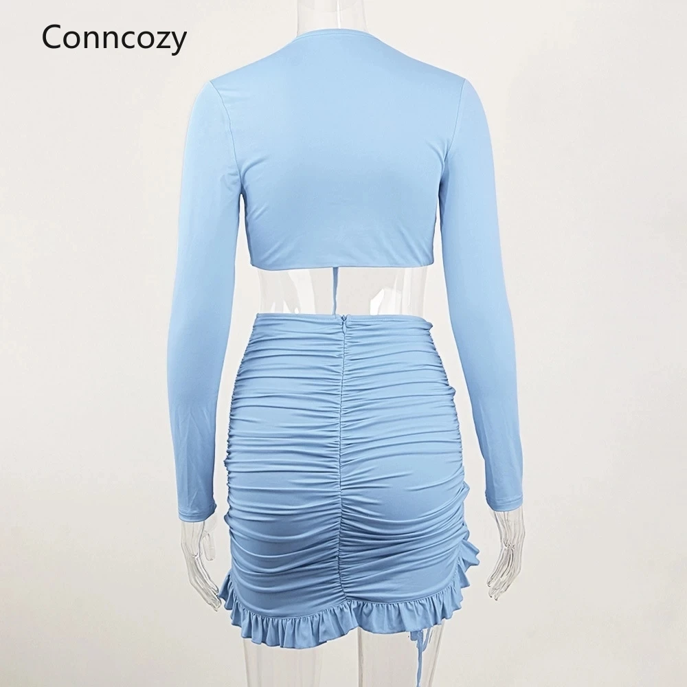 

Pink Pleated Casual Two Piece Set Bow Top Short Skirt Spring Matching Sets Tracksuit Women Set High Stretch 2 Piece Set Women