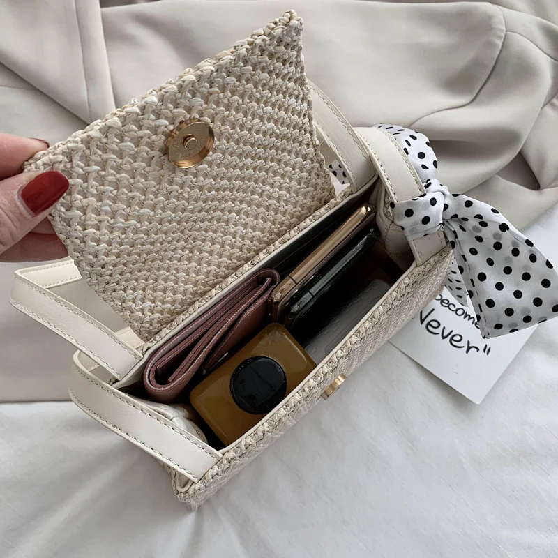 Сумка женская из соломки с клапаном летняя 2020 |