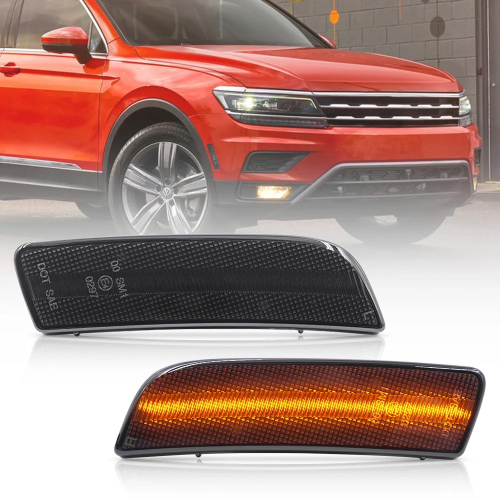 2 шт. для VW Tiguan 2008 2019 передний бампер светодиодные боковые указатели Угловые лампы