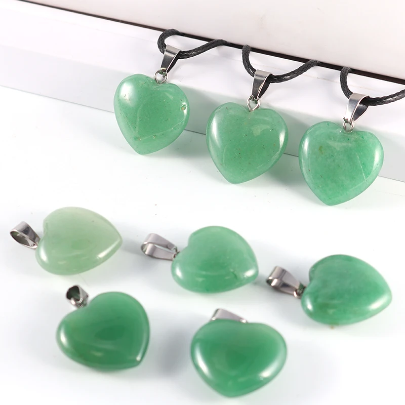 

2021 Trendy Natural Stone Pendant Necklace 50pcs 20mm Green Aventurine Women Gift Charm For Making
