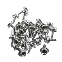 30 set 15mm snap fastener screw snap fastener buttons sockets self tapping screw studs stainless steel push button cover