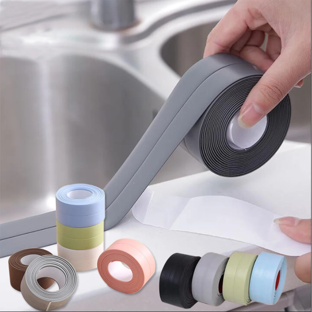 

PVC Material Self Adhesive Sealing Caulk Strip Tape Bath Toilet Kitchen Wall Sealing Waterproof Mildewproof Repair Strip