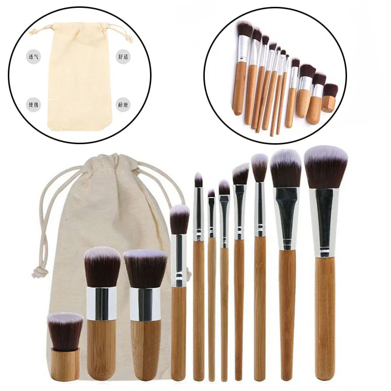 

11Pcs Makeup Brushes Tool Set Cosmetic Powder Eye Shadow Foundation Blush Blending Beauty Make Up Brush