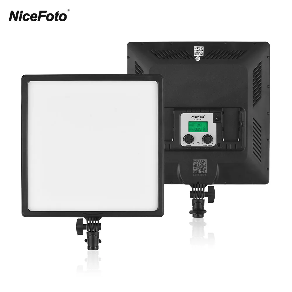 

NiceFoto SL-500A ультра тонкий двухцветный светодиодный светильник для видеосъемки заполняющий светильник 3200K-6500K CRI 95 + управление мобильным прило...