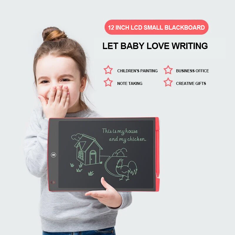 Большой цифровой планшет 12 дюймов для детей и взрослых милая доска рисования