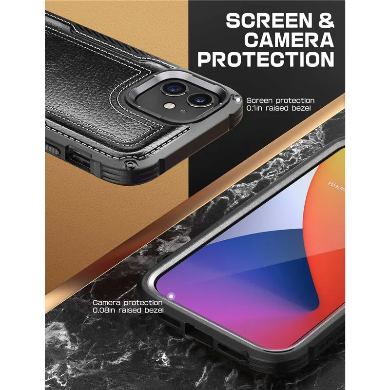 Чехол SUPCASE для iPhone 12 Pro прочный кожаный чехол с защитой экрана 6 1 дюйма UB Royal -