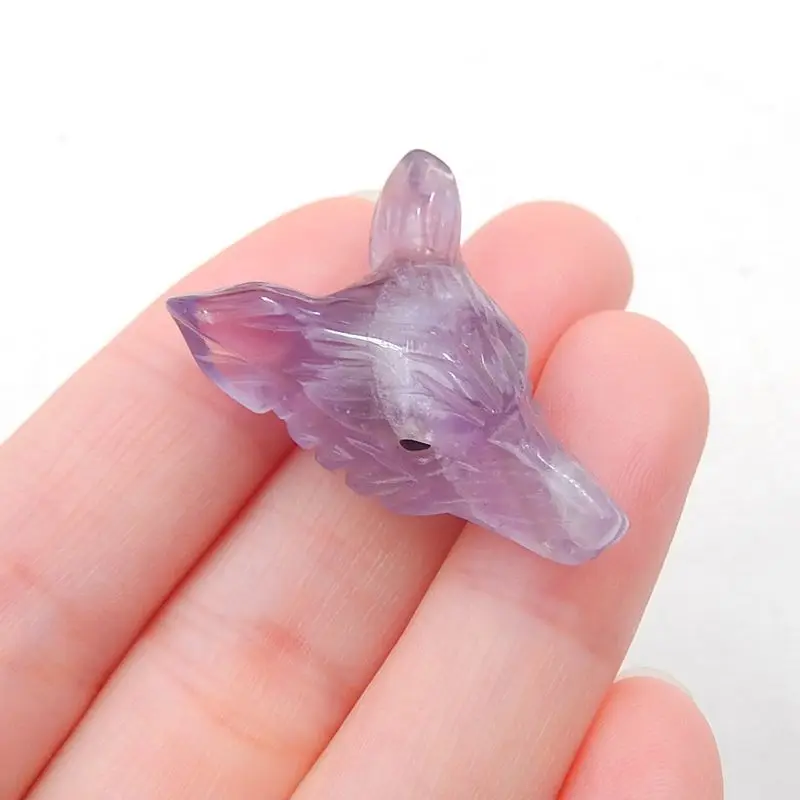 Оптовая продажа 1 шт. натуральный камень аметист ручной работы животное волк