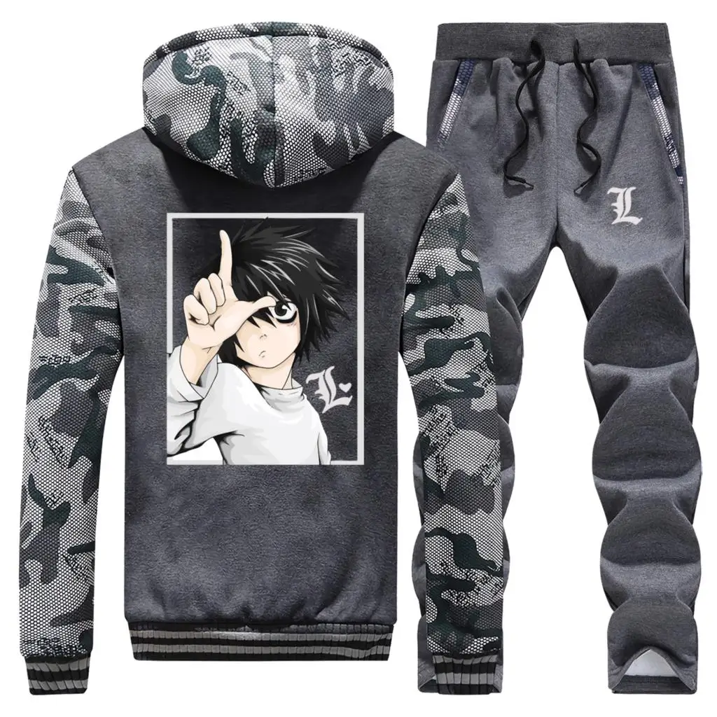 Толстовка с капюшоном и штанами Death Note комплект для мужчин японский аниме