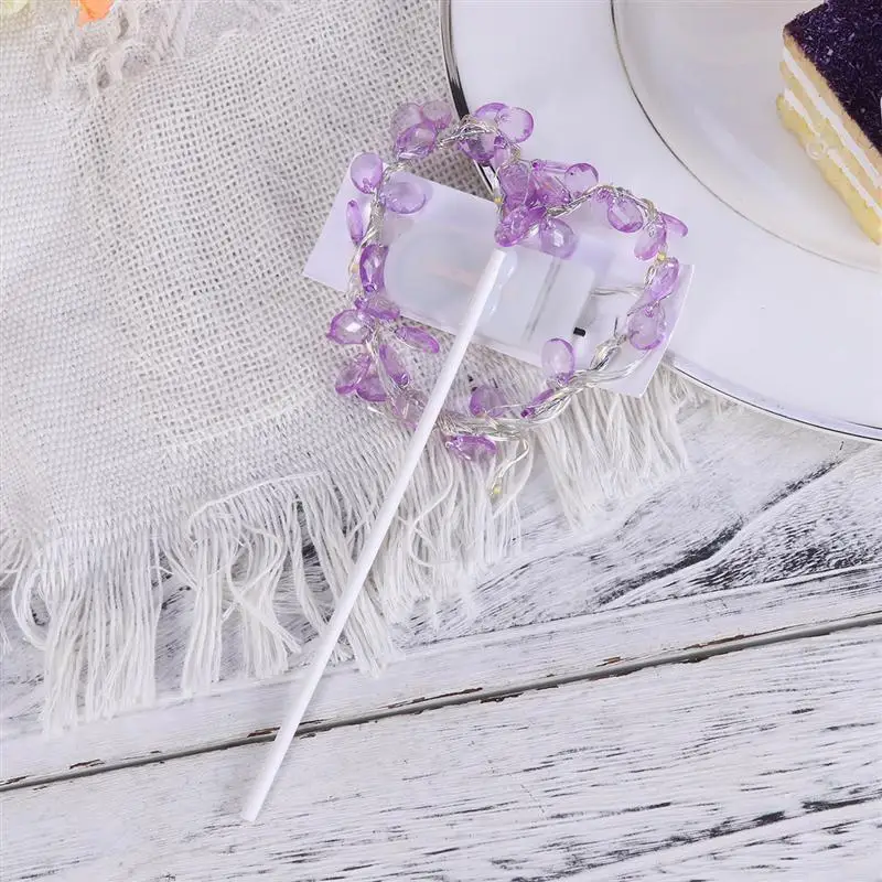 Светящийся торт с днем рождения со стразами в форме сердца Кекс Маффин еда