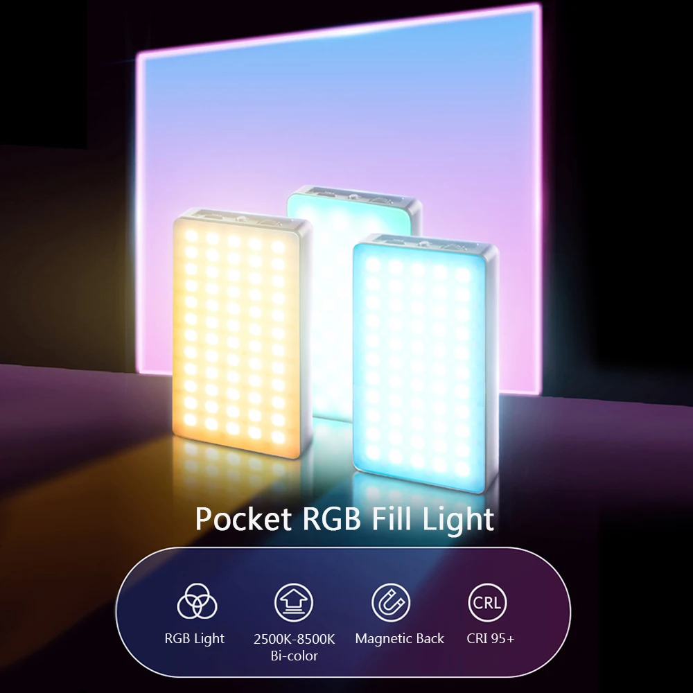 

Andoer YY100 Карманный RGB светодиодный видео свет 2500K-8500K заполсветильник свет CRI95 + батарея силиконовый диффузор Холодный башмак шаровая Головка ...