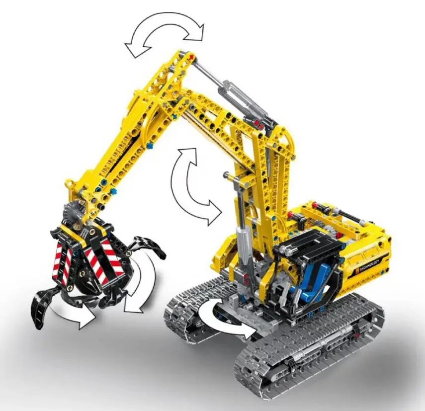 LELE 38014 Technic 720 шт экскаватор 2 в 1 инженерный гусеничный автомобиль трактор строительные блоки совместимый Technic 42006