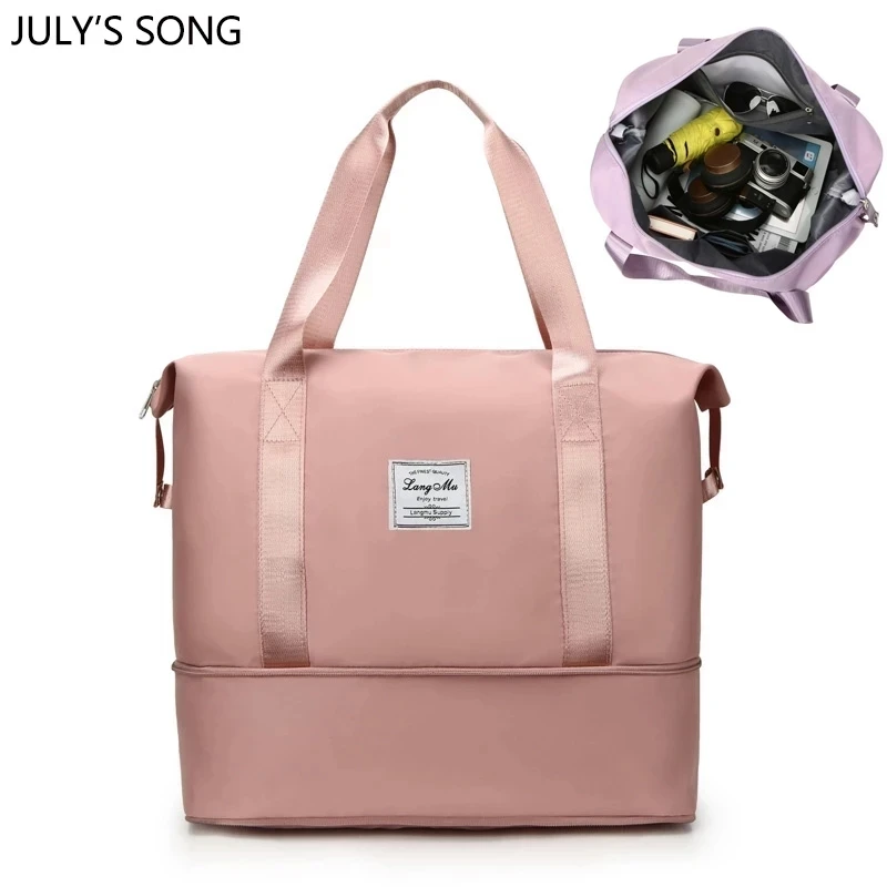Expandable Travel Duffle Dry Wet Separation Yoga Bag for Women Sports Fitness Exercise Shoulder Bag Portable Weekend Tote 34L