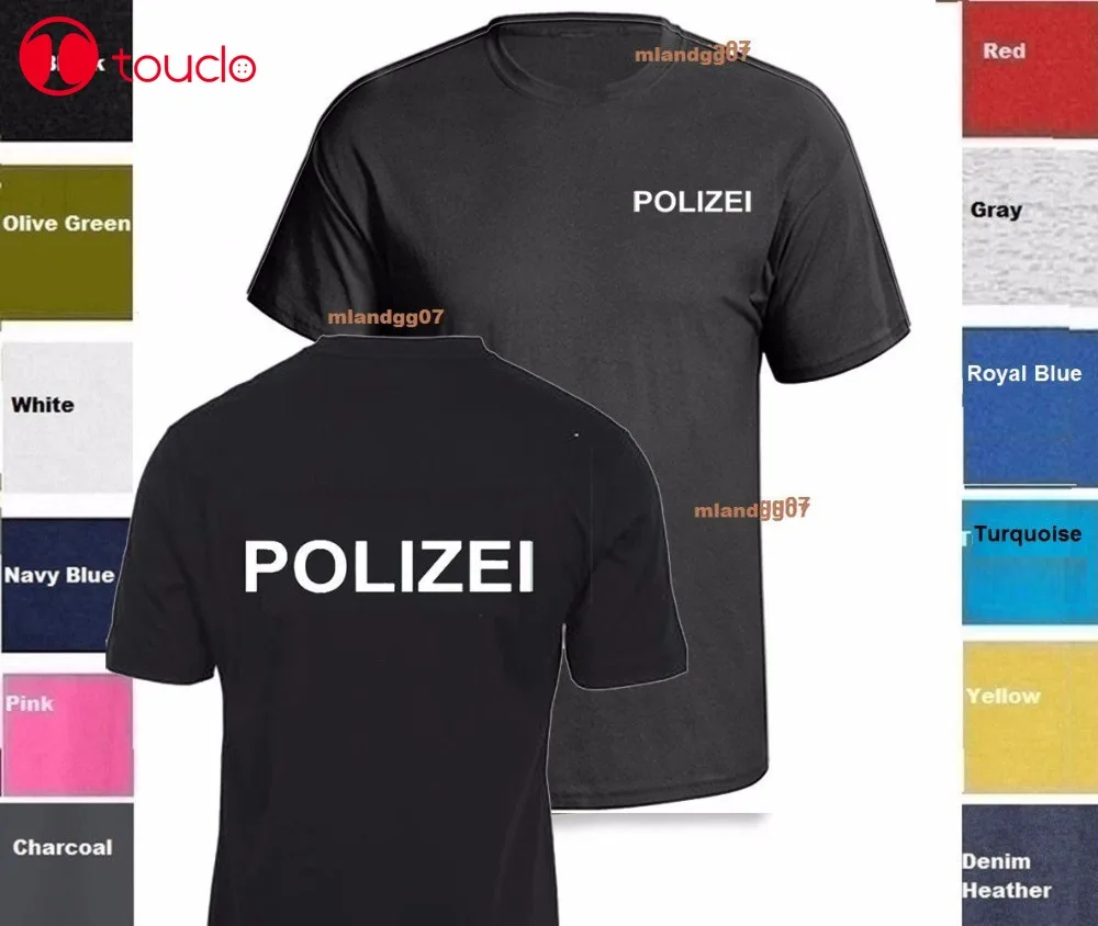 

2020 Hot Sale Polizei T-Shirt German Police Shirt - Two Sides Print Sz S-5Xl Tee Shirt Double Side Dad Shirt