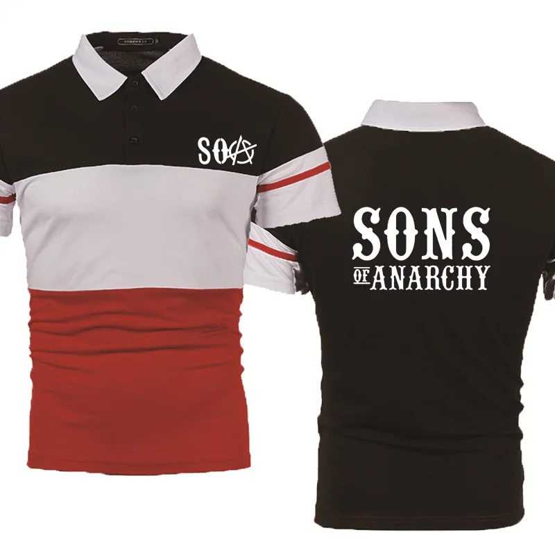 

Summer Men's polo shirt SOA Sons of anarchy the child Fashion SAMCRO Print women Cotton Casual Men's short sleeve