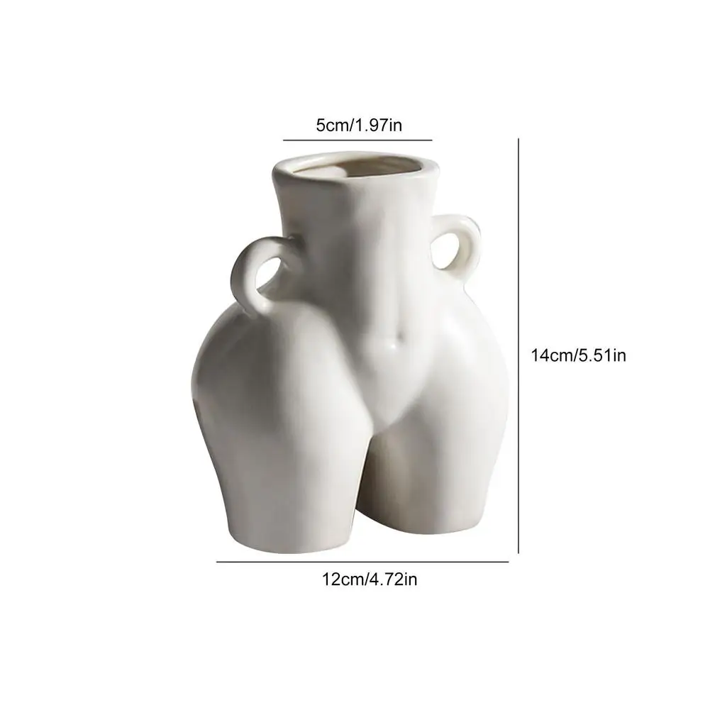

Human Body Shap Nordic Style Vase Simulation Art Ceramic Sculpture Desktop Plant Container Handicraft Decoration