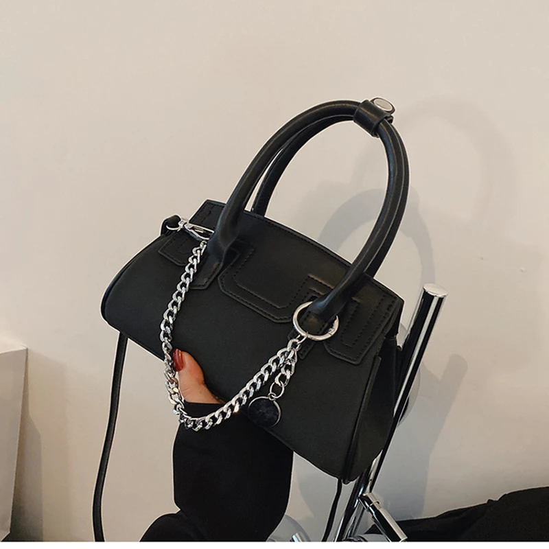 

Ladies Fashion Zipper Chain Handbag Square Casual Frosted Detachable Shoulder Strap Shopping Travel Mobile Phone Messenger Bag