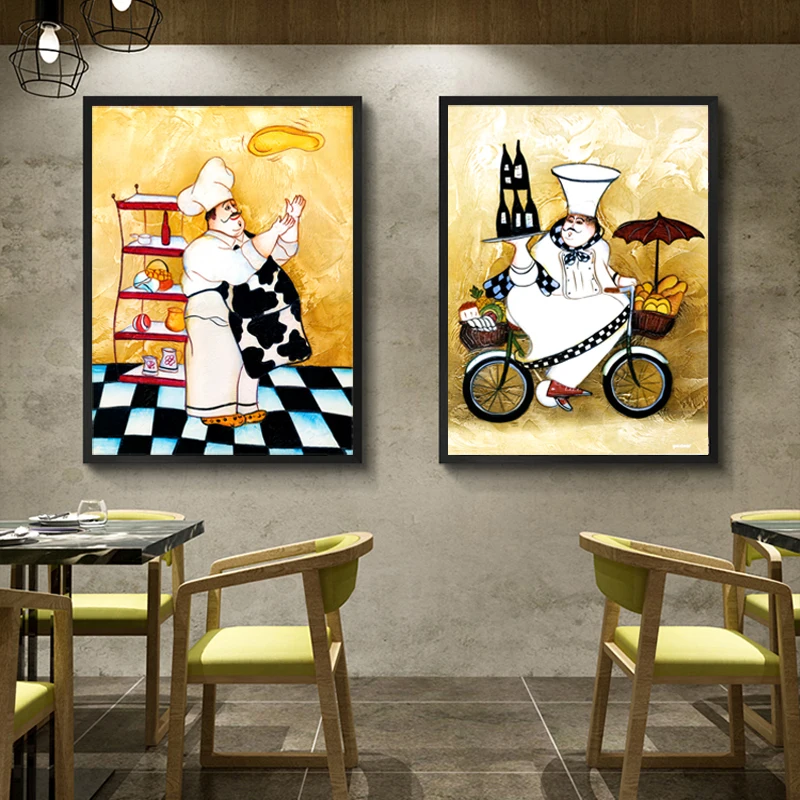 Декоративная картина в стиле ретро торт пицца холст абстрактное искусство