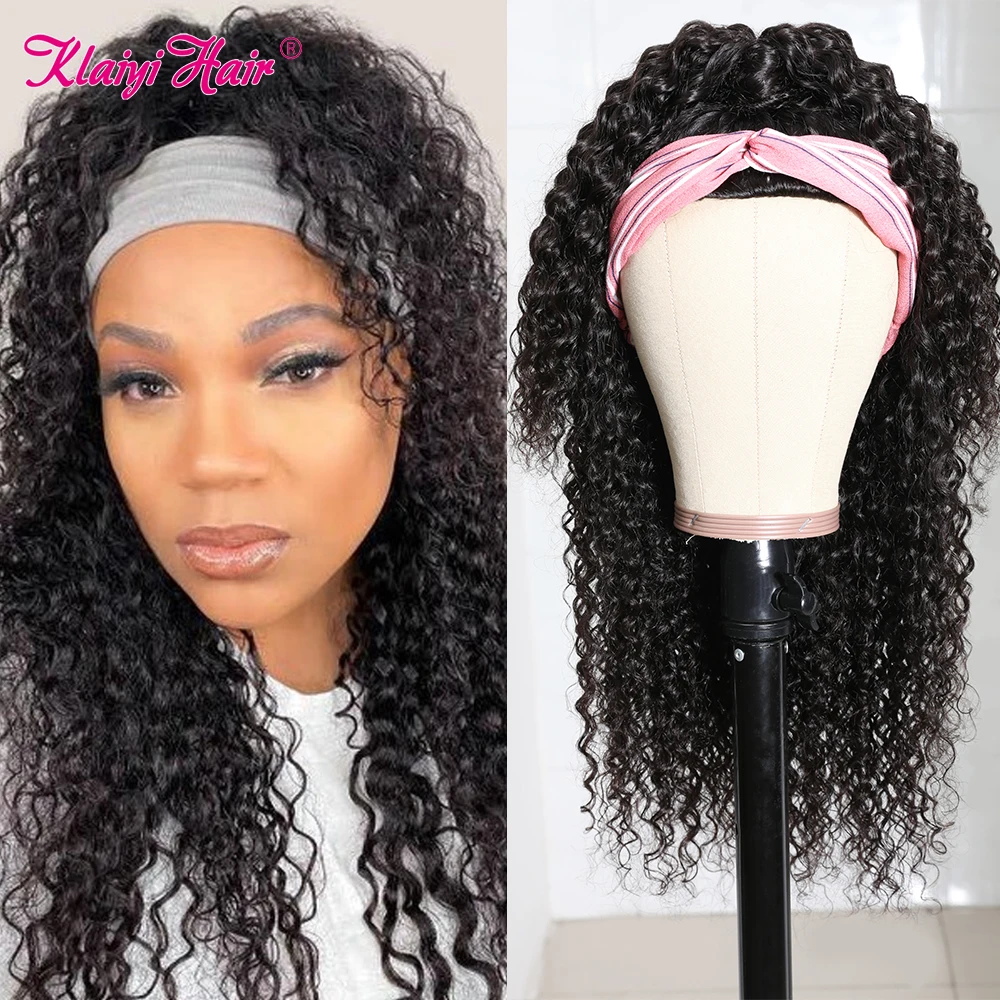 Klaiyi кудрявые человеческие волосы половина парика бразильский Реми на клипсе