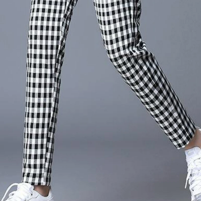 

Casual Pants Women Harem Ankle-length Summer Elastic-waist Lace-up Loose Womens Students Simple Korean Style Leisure Trendy Chic