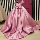 Платье принцессы розовое Пятнистое с цветочным рисунком, для девочек, для свадьбы с бантом, детская одежда для конкурса, единорог, одежда для малышей на день рождения, на заказ