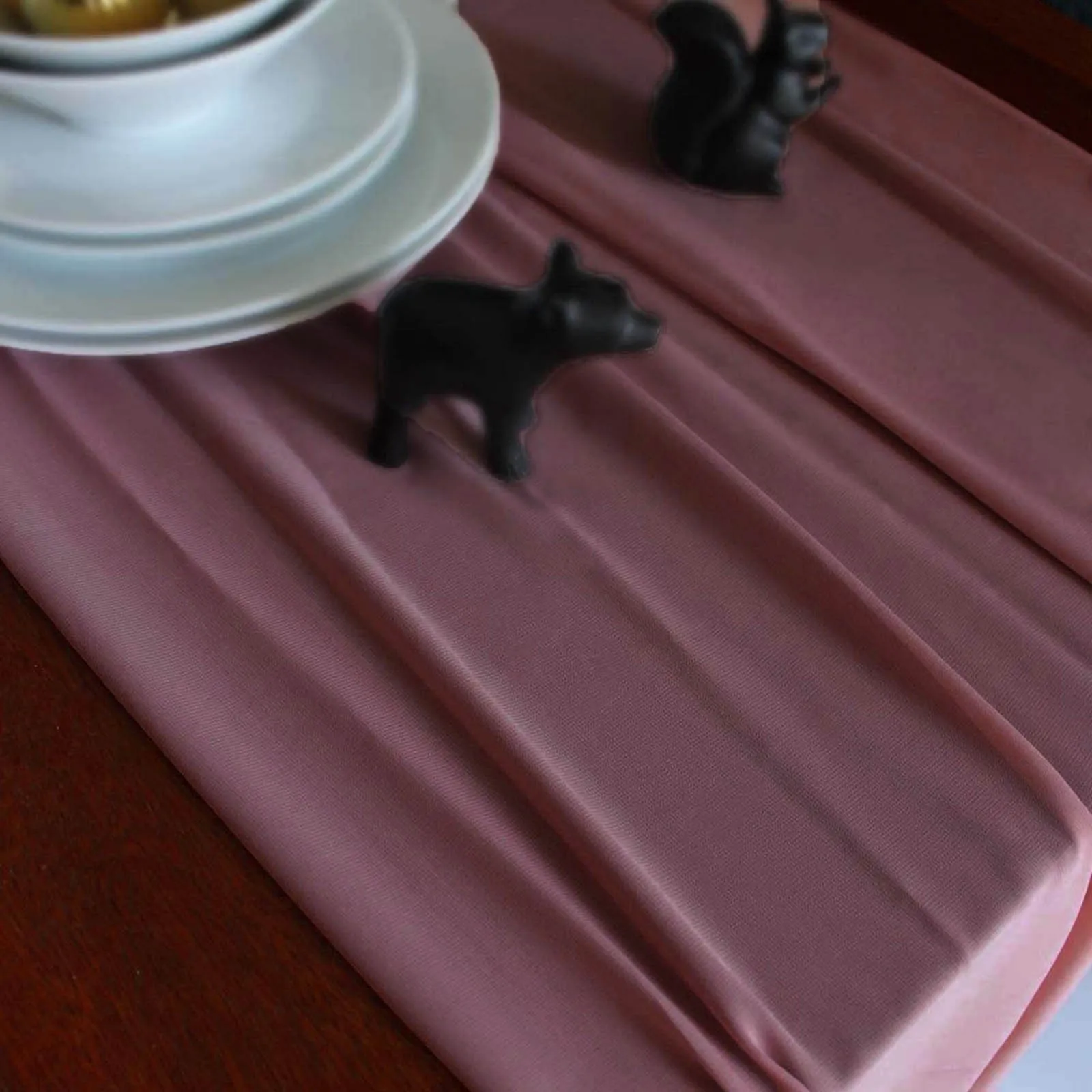 

High Quality Chiffon 29x122 Inch Romantic Wedding Runner Bridal Party Table Runner Tablecloth 2021 New Party Dinner Home Decor