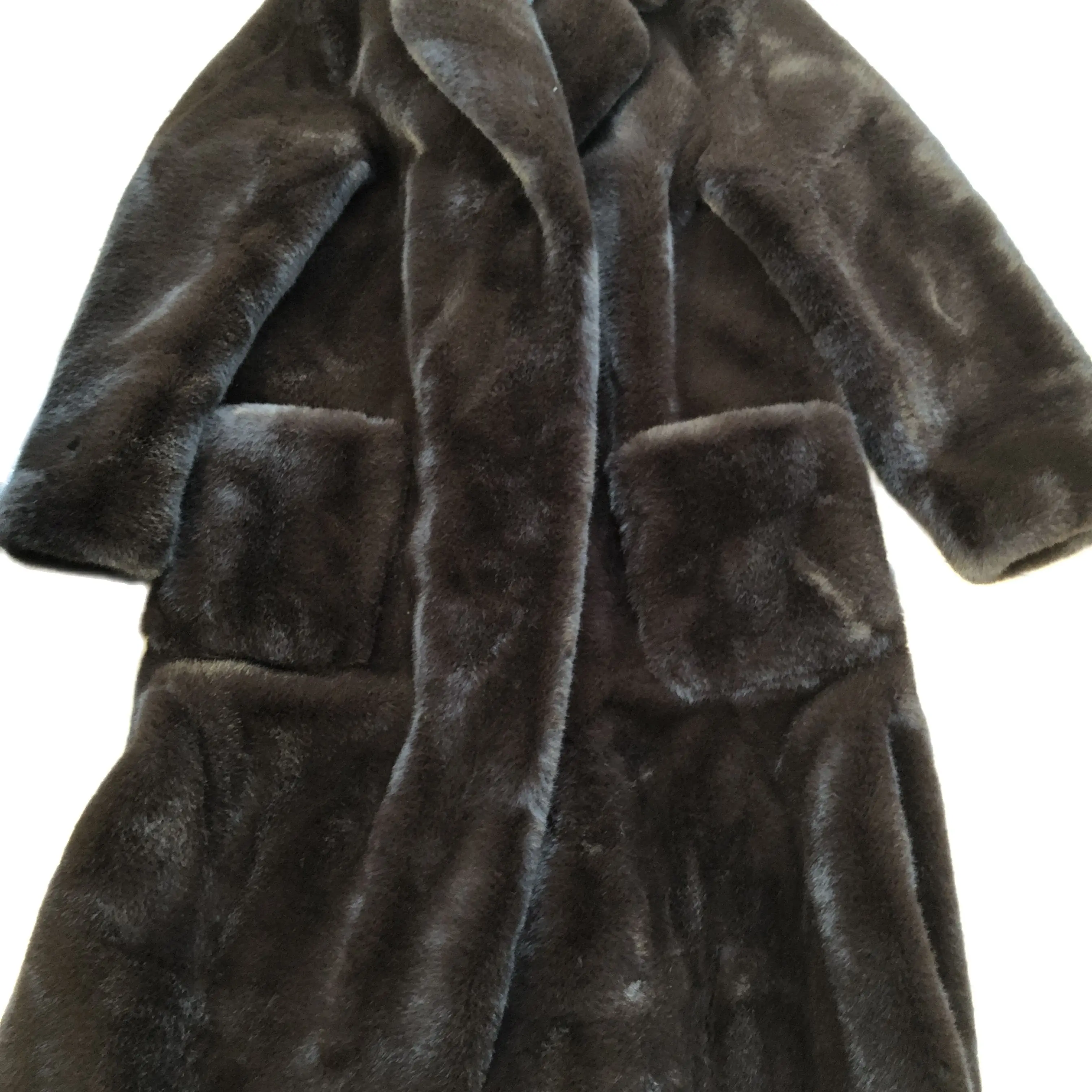 

Fashion 2021 Faux fur brown mink long fur coat women fashion Luxury looking winter coat Size M