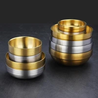 small dish double layers insulation stainless steel korean style anti scalding kimchi bowl saucer kitchen supplies for hotel